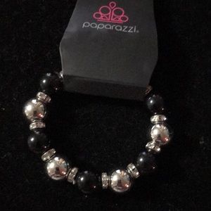 Black and silver beaded bracelet